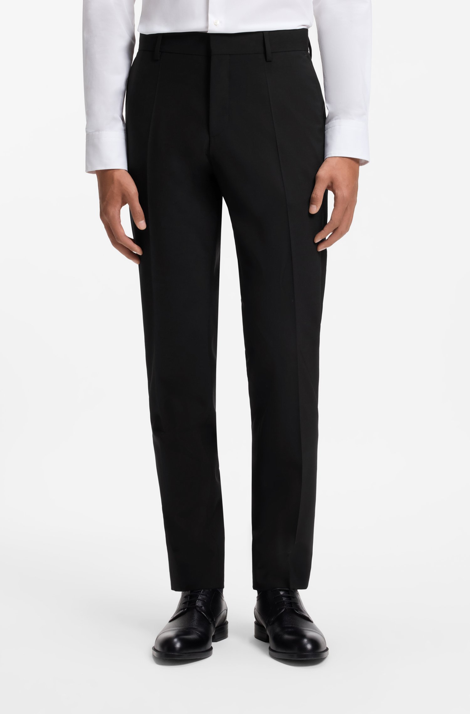 Boss Slim-fit trousers in stretch wool byxor herr