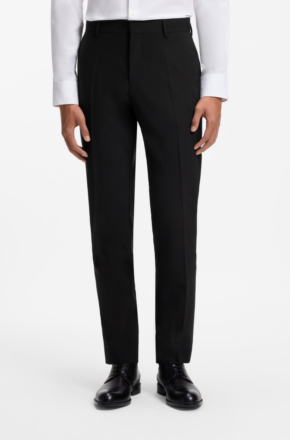 Slim-fit trousers in stretch wool