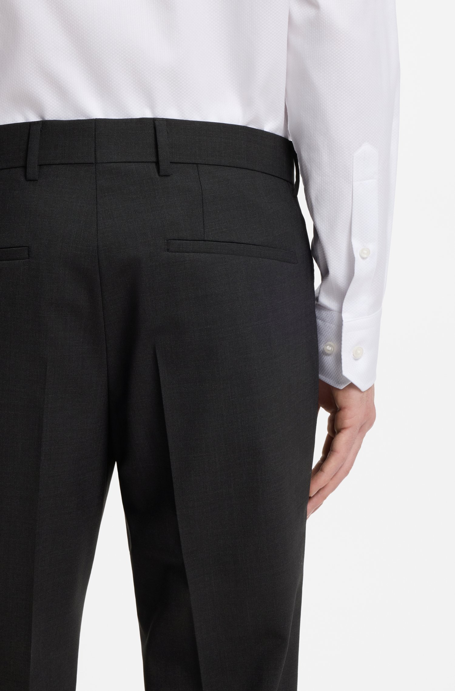 Boss Slim-fit trousers in stretch wool byxor herr – bild 3
