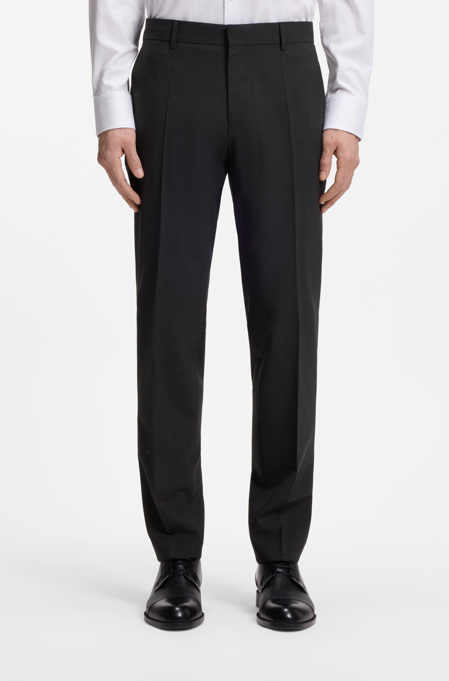 Boss Slim-fit trousers in stretch wool byxor herr