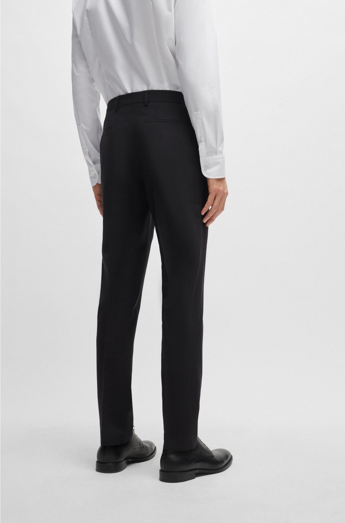 Black Slim-fit Wool Trousers