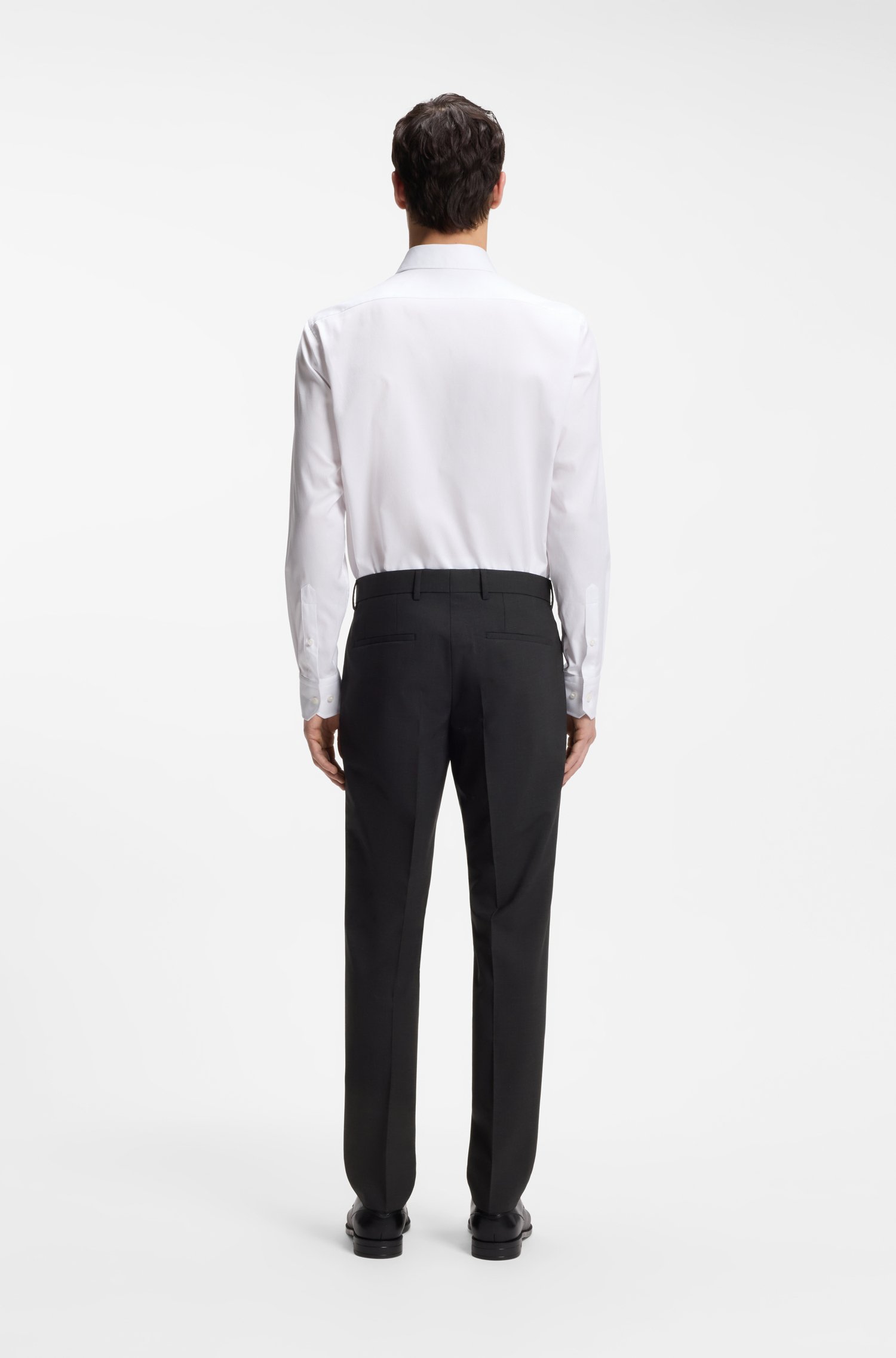Boss Slim-fit trousers in stretch wool byxor herr – bild 2