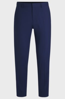 Slim-fit trousers in stretch wool, Blue