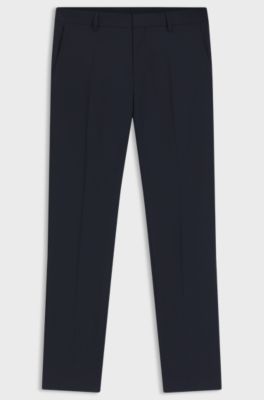 Pantalon Slim en mohair stretch, Bleu fonc&eacute;