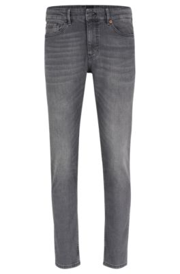 Plons krokodil echo BOSS - Slim-fit jeans in grey comfort-stretch denim