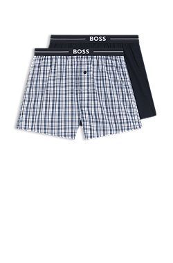 Two-pack of cotton pyjama shorts with logo waistbands