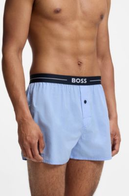 Bermuda del pigiama in cotone con elastico in vita con logo in confezione da due, Celeste