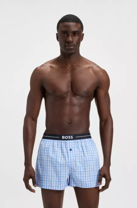 Two-pack of cotton pyjama shorts with logo waistbands