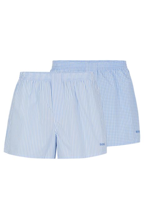 BOSS by HUGO BOSS Zweier-Pack Pyjama-Shorts mit charakteristischen Streifen am Bund in Blau für Herren Herren Unterwäsche BOSS by HUGO BOSS Unterwäsche 