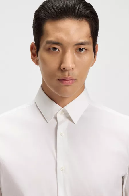 Chemise Extra Slim Fit en popeline de coton mélangé facile à repasser