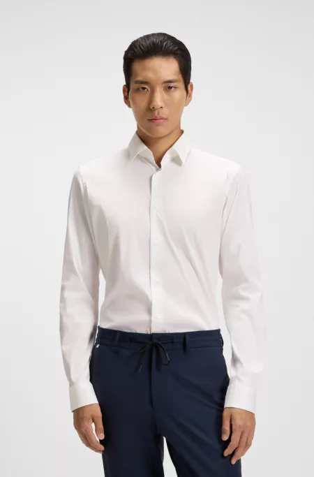 Chemise Extra Slim Fit en popeline de coton mélangé facile à repasser