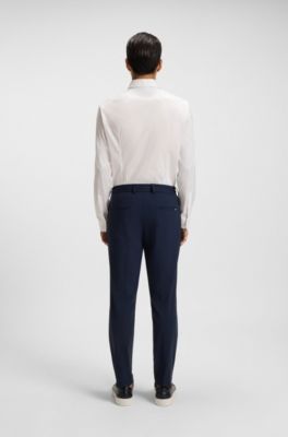 Extra-slim-fit shirt in easy-iron cotton-blend poplin, White