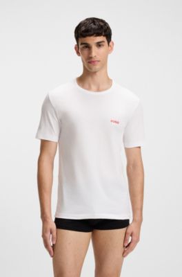 Three-pack of cotton underwear T-shirts, Green / Black / White