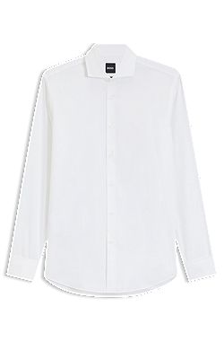 Slim-fit shirt in stretch-cotton twill