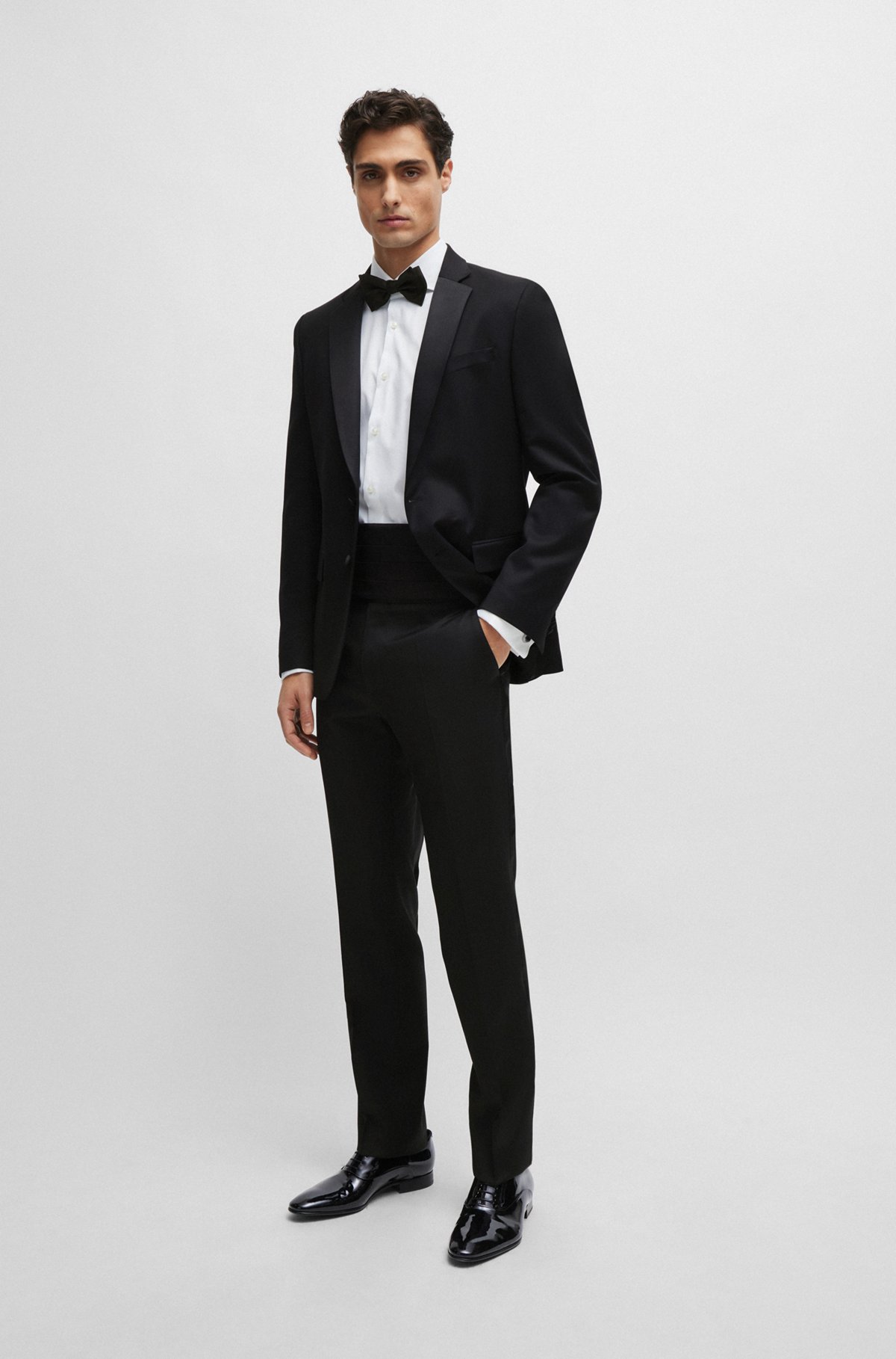 BOSS - スリムフィットシャツ ストレッチコットン ダブルカフス BOSS - スリムフィットシャツ ストレッチコットン ダブルカフス