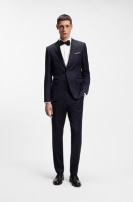 Camisa slim fit de sarga de algod&oacute;n el&aacute;stico, Blanco