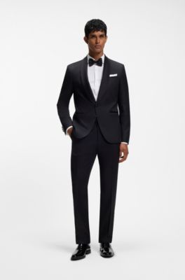 Slim-fit shirt in stretch-cotton twill, White