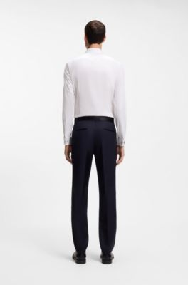 Slim-fit shirt in stretch-cotton twill, White