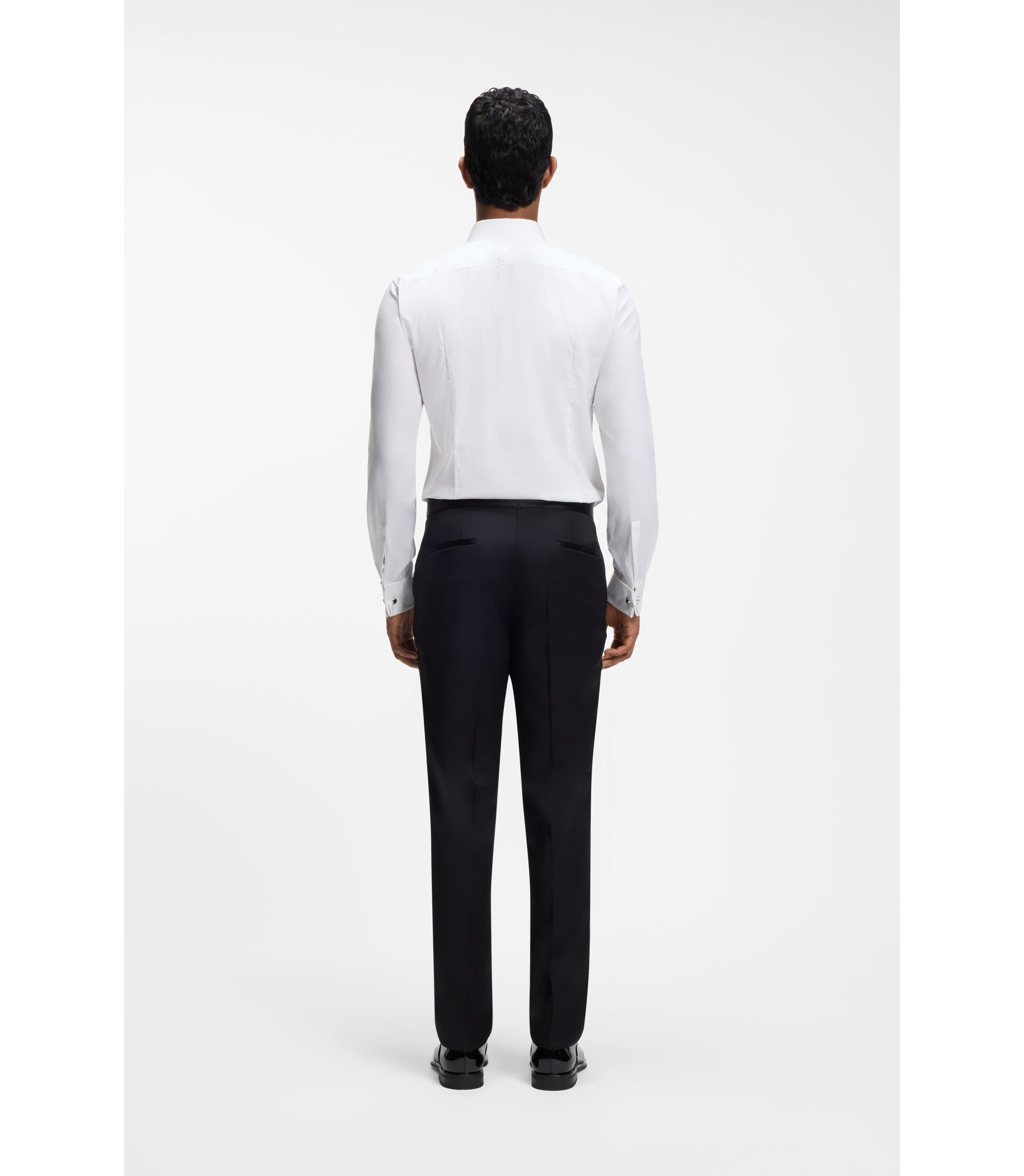 BOSS - スリムフィットシャツ ストレッチコットンツイル - ホワイト