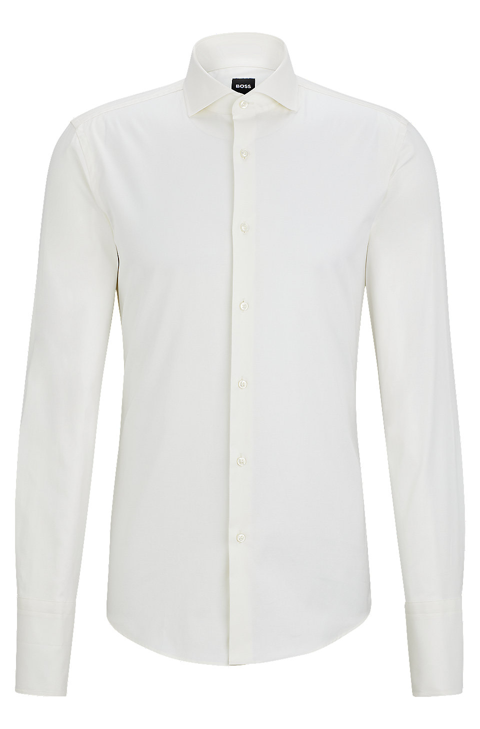 BOSS - Slim-fit shirt in stretch cotton with double cuffs