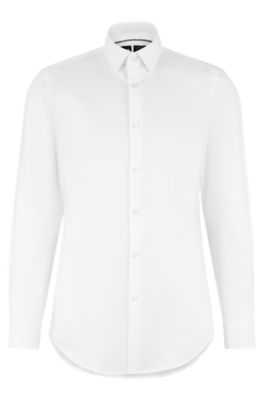 BOSS - Slim-fit shirt in high-performance structured cotton