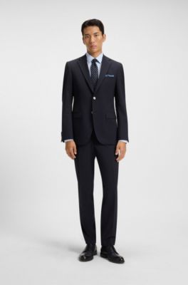 Slim-fit shirt in high-performance structured cotton, Light Blue