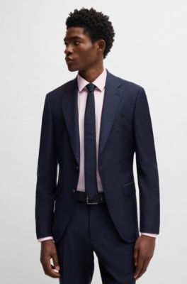 Slim-fit shirt in high-performance structured cotton, Light Pink