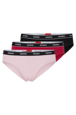 HUGO - Three-pack of stretch-cotton briefs with logo waistbands