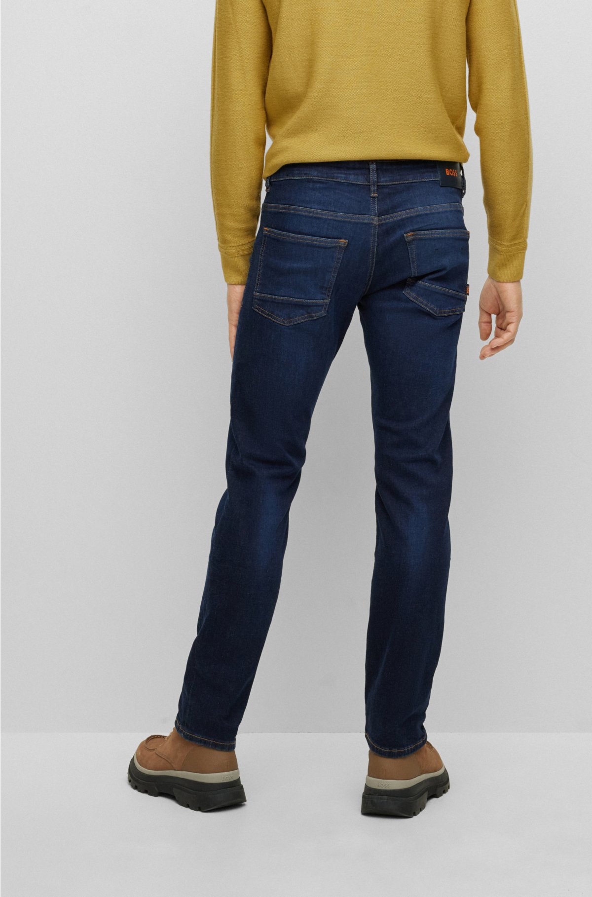 BOSS - Slim-fit jeans in indigo super-stretch