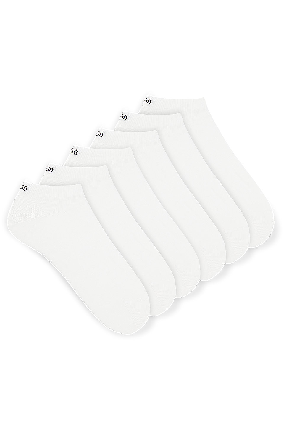HUGO - Six-pack of ankle-length socks with logo details