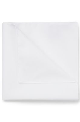 Pochette realizzata in Italia in cotone facile da stirare, Bianco