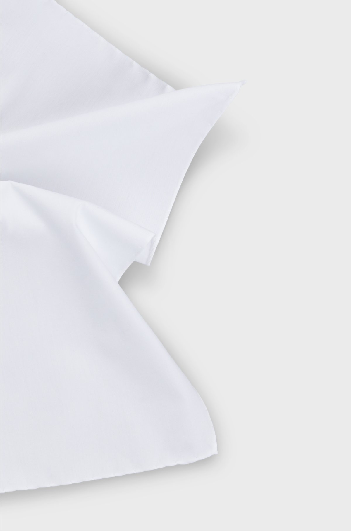 Italian-made pocket square in easy-iron cotton, White