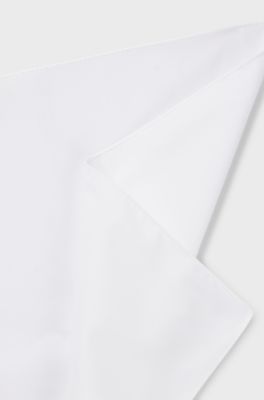 Italian-made pocket square in easy-iron cotton, White