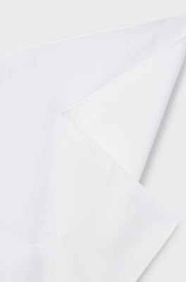 Italian-made pocket square in easy-iron cotton, White
