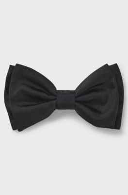 Italian-made silk bow tie, Black