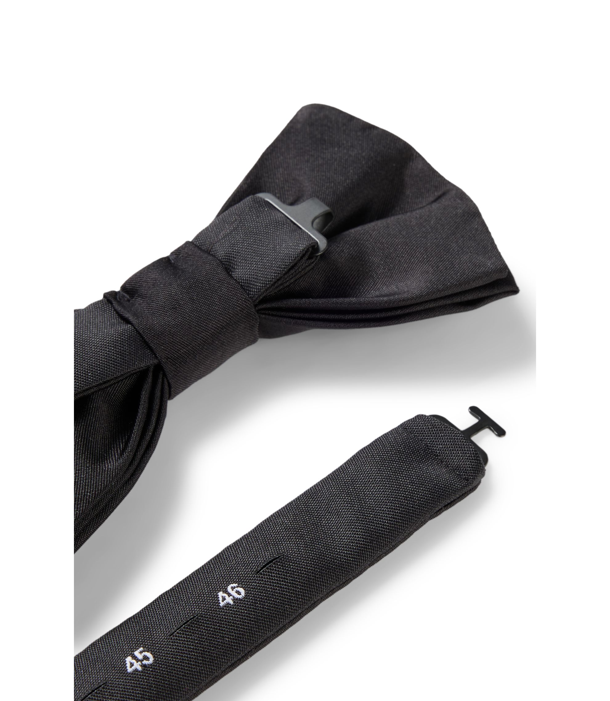 BOSS - Italian-made bow tie in silk jacquard - Black