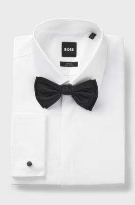 Italian-made silk bow tie, Black