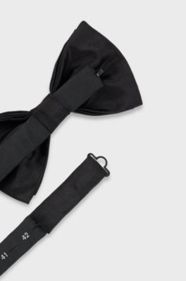Silk bow tie and cummerbund gift set, Black