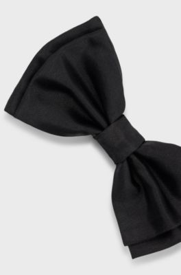 Cadeauset met vlinderdas en cumberband van zijde, Zwart