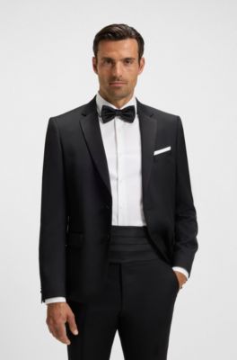 Silk bow tie and cummerbund gift set, Black