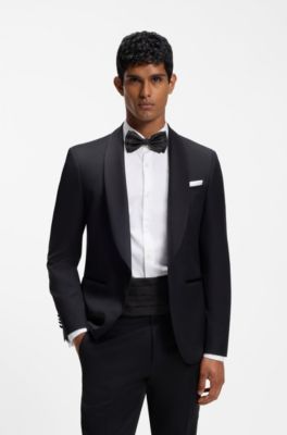 Silk bow tie and cummerbund gift set, Black