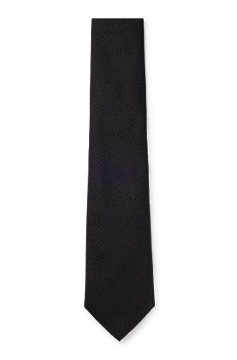 Formelle Krawatte aus Seiden-Jacquard, Schwarz