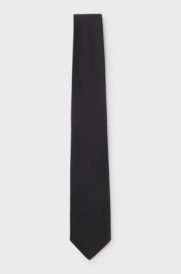 Formal tie in silk jacquard, Black