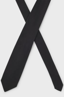 Formal tie in silk jacquard, Black