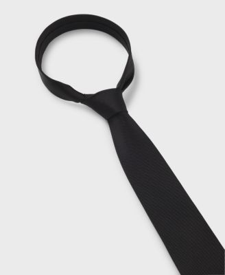 Formal tie in silk jacquard, Black