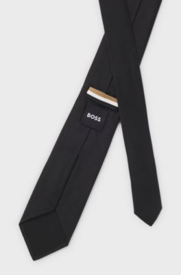 Formal tie in silk jacquard, Black