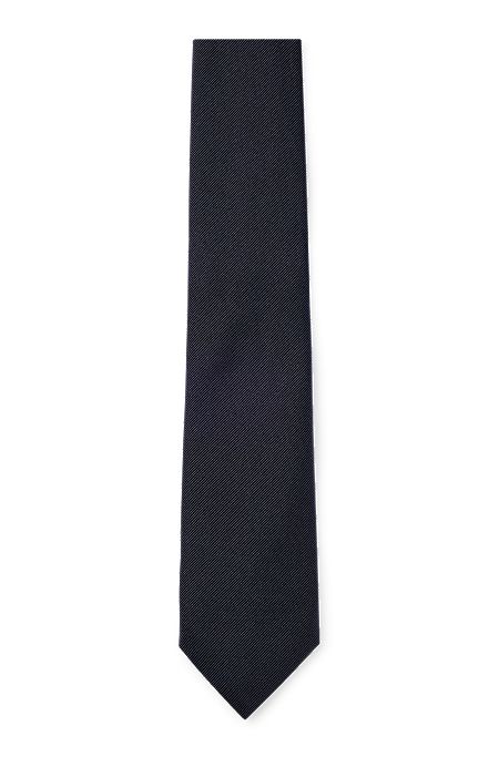 Cravate habillée en jacquard de soie, Bleu foncé
