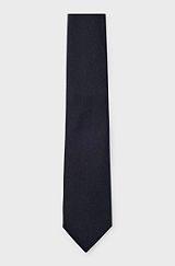 Formal tie in silk jacquard, Dark Blue