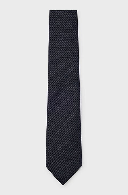Formal tie in silk jacquard, Dark Blue