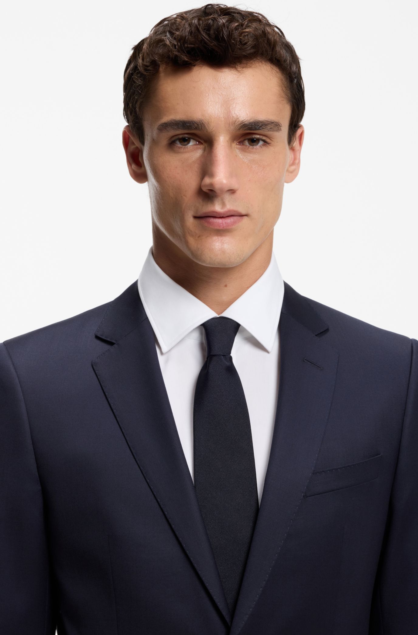 BOSS - フォーマルネクタイ シルクジャカード - ダークブルー